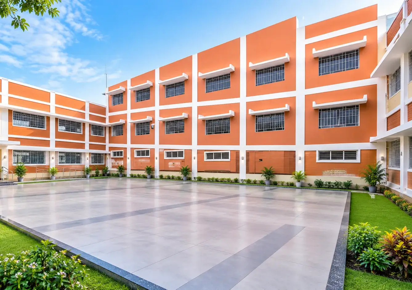 Bright, modern corridor inside Athma Rehabilitation Centre